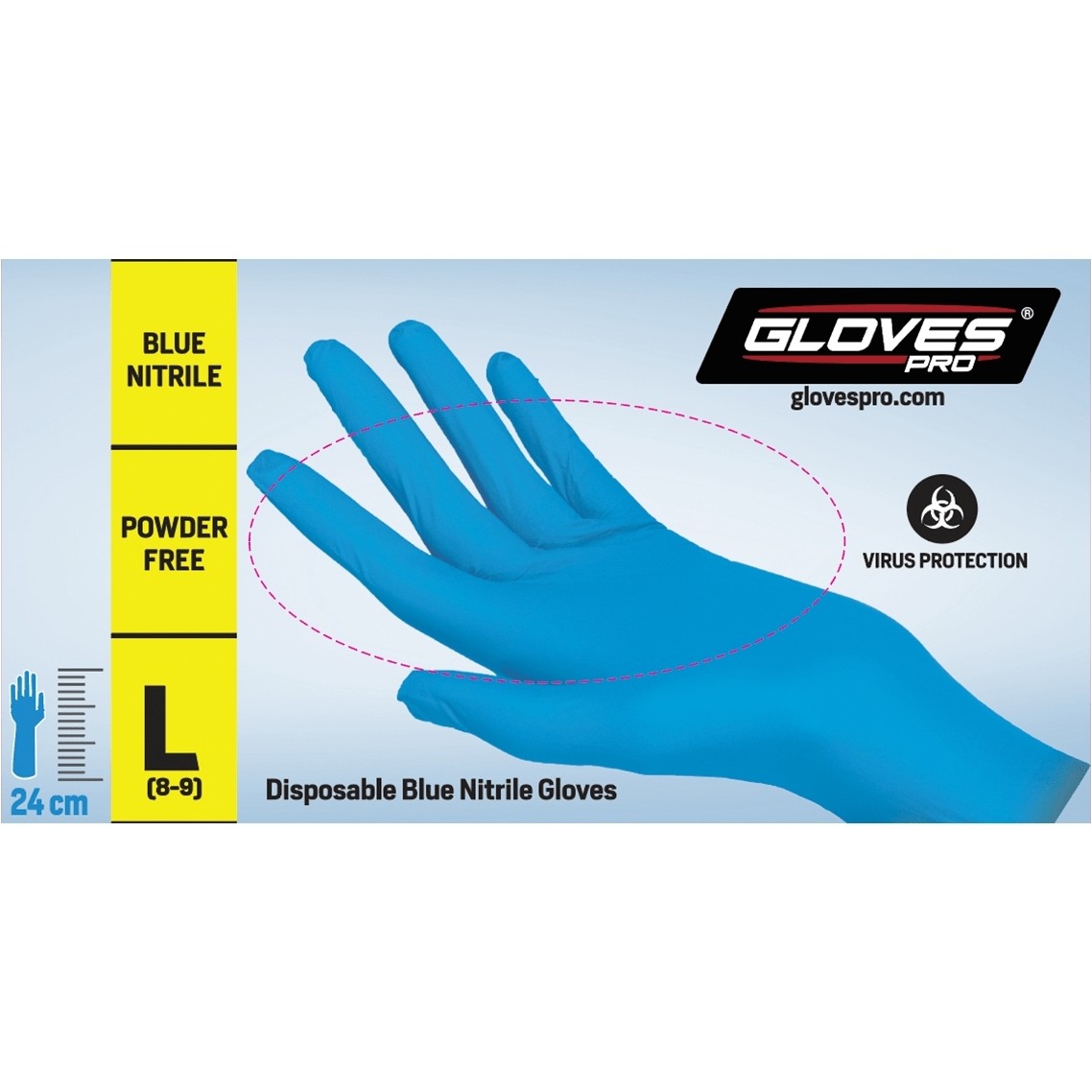 Blue nitril powder free K p Gloves pro