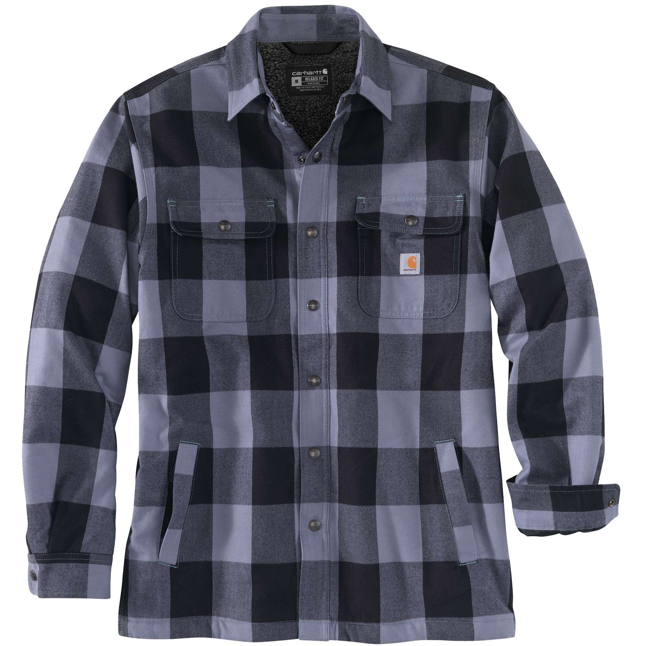 style 104911 relaxed fit heavyweight flannel sherpa lined shirt jac