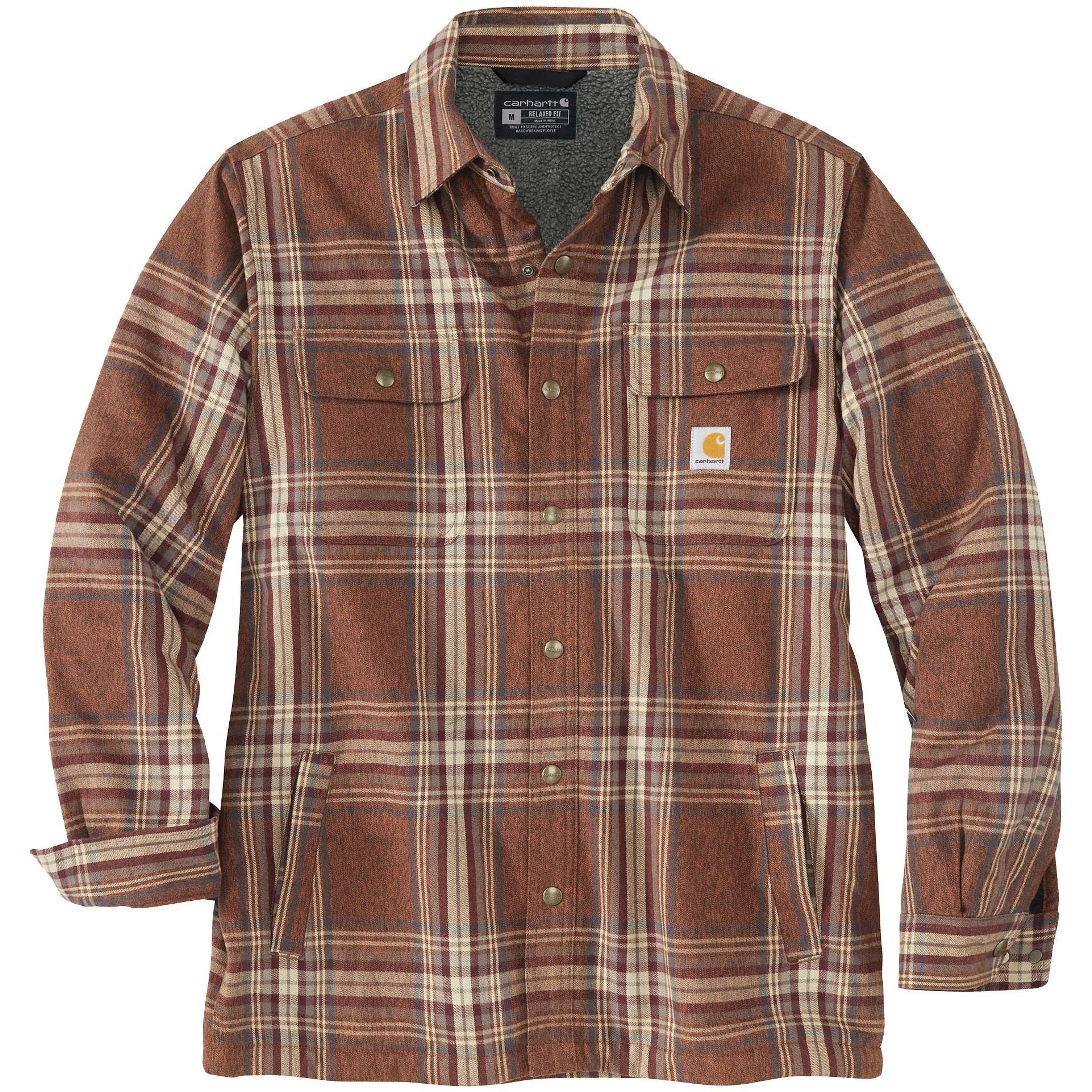 Carhartt hubbard sherpa lined flannel shirt jac Sale