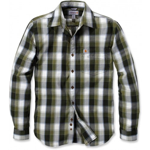 Slim Fit Plaid Shirt Long Sleeve