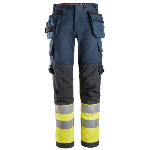ProtecWork, Varselarbetsbyxa stretch med hölsterfickor, klass 1