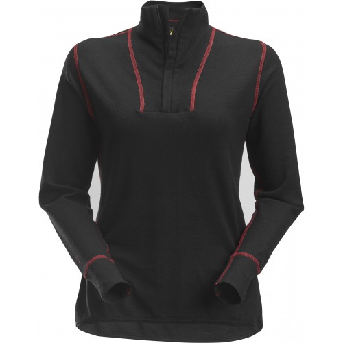 Women's Half Zip Wool Long Sleeve Shirt