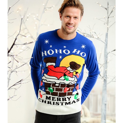 Adults 3D Santa Down Chimney Light Up Jumper