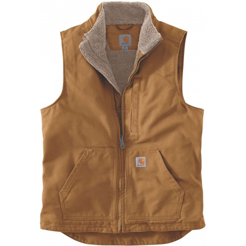 Washed Duck Lined Mock Neck Vest