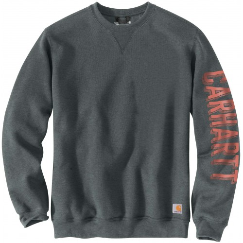 Loose fit midweight crewneck sleeve graphic sweatshirt