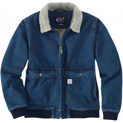 Relaxed Fit Denim Sherpa Lined Jacket