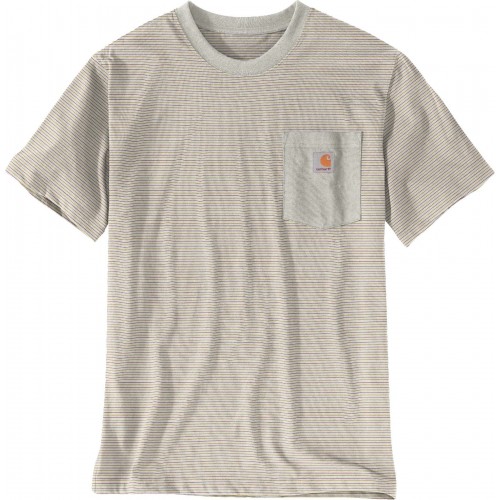 Relaxed Fit Heavyweight Pocket T-Shirt With Allover Stripe