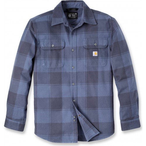 Loose Fit Heavyweight Flannel Long-Sleeve Plaid Shirt