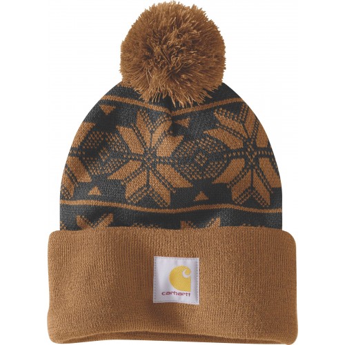 Knit Pom Jacquard Beanie