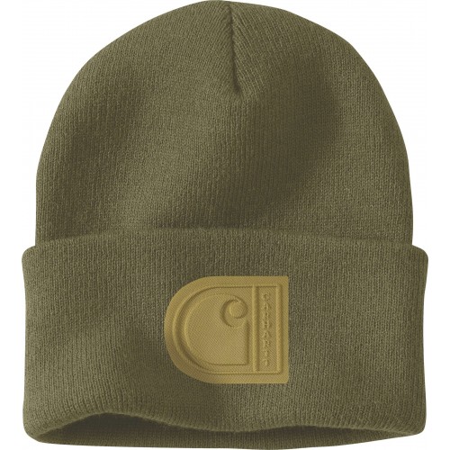 Knit Cuffed C Patch Beanie