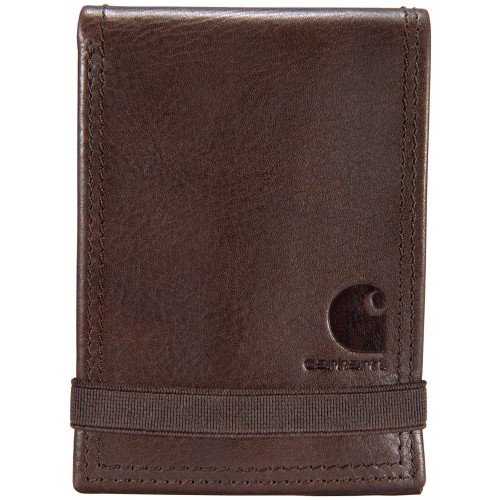 Milled leather front pocket wallet
